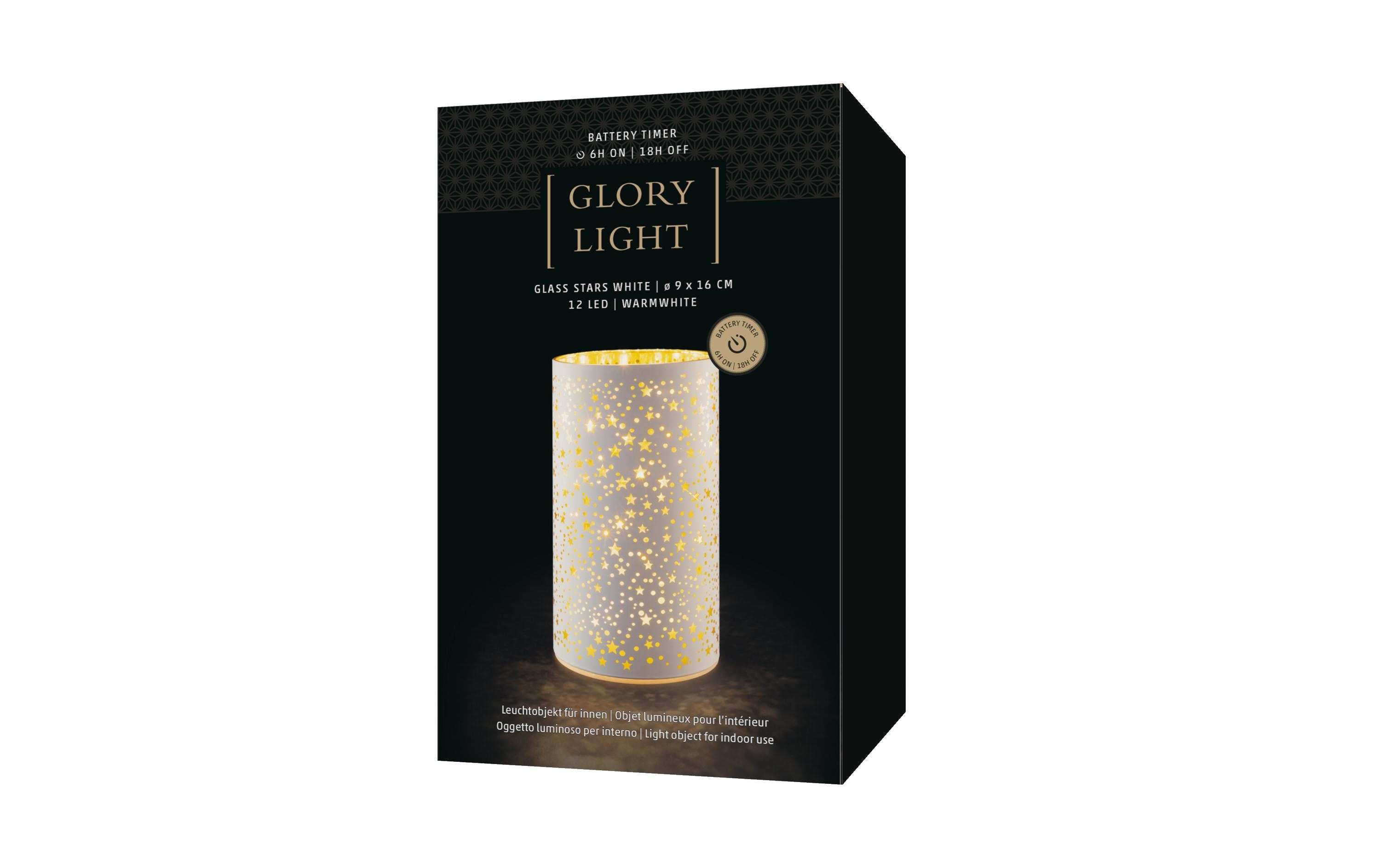 STT Windlicht Stars M, 16 cm, Weiss STT Windlicht Stars M, 16 cm, Weiss