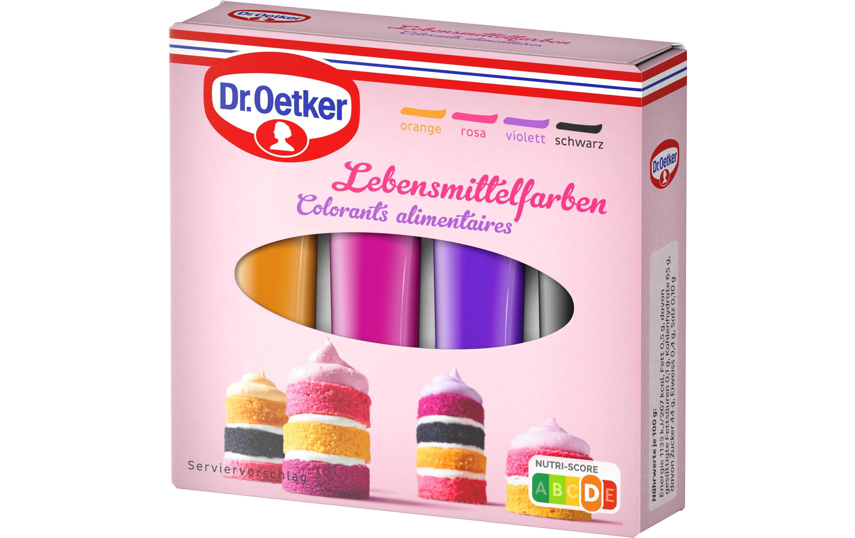 Dr.Oetker Lebensmittelfarben-Set RVSO 4 x 10 g Dr.Oetker Lebensmittelfarben-Set RVSO 4 x 10 g