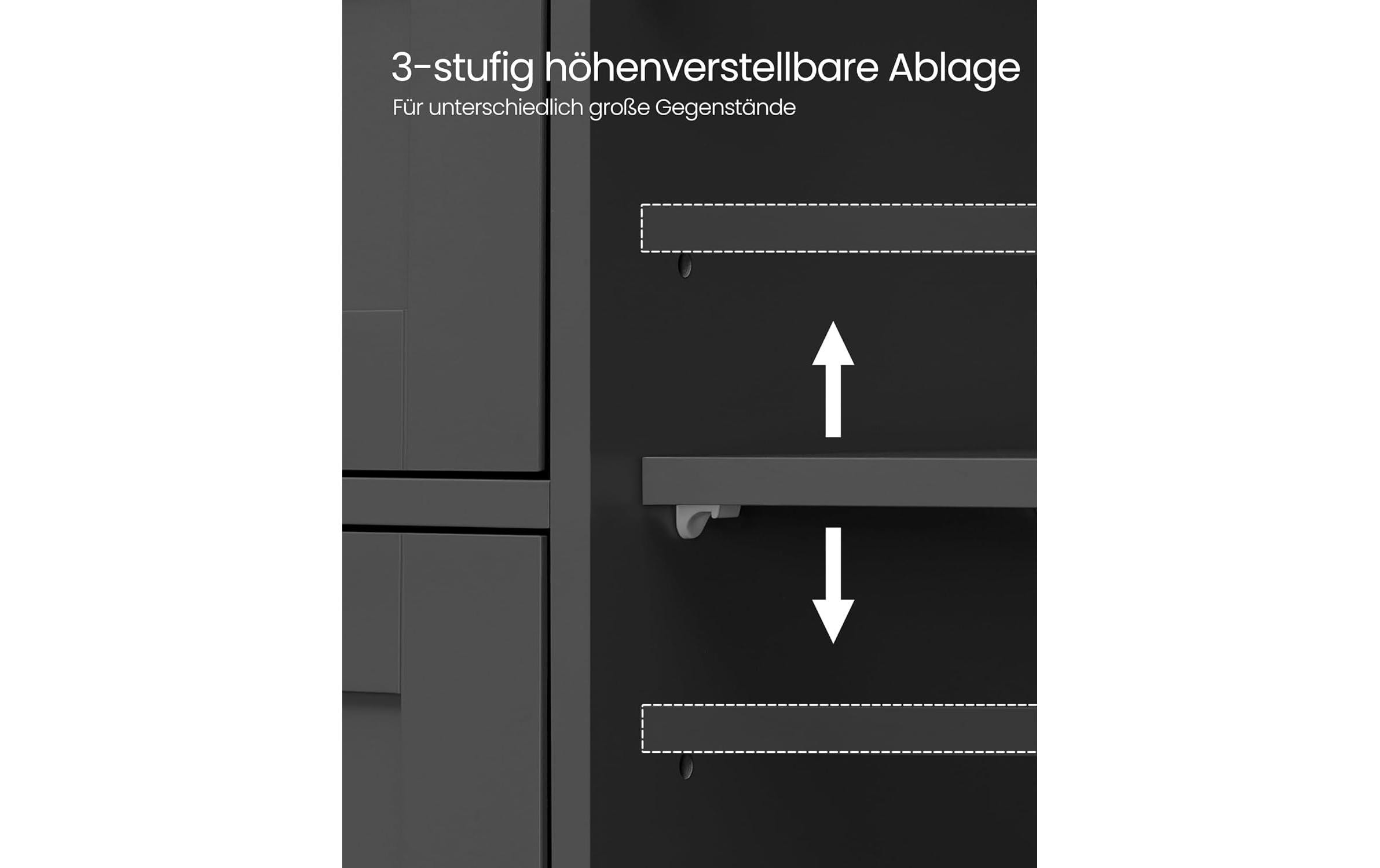 VASAGLE Badezimmerschrank 55 x 82 cm, Schwarz