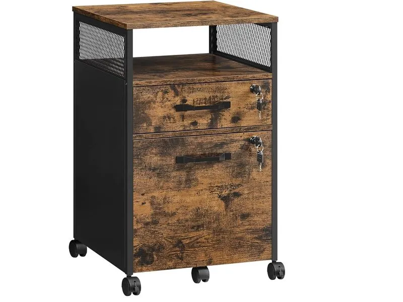 VASAGLE Multifunktionswagen 42 x 44 x 67.4 cm, Braun/Schwarz VASAGLE Multifunktionswagen 42 x 44 x 67.4 cm, Braun/Schwarz