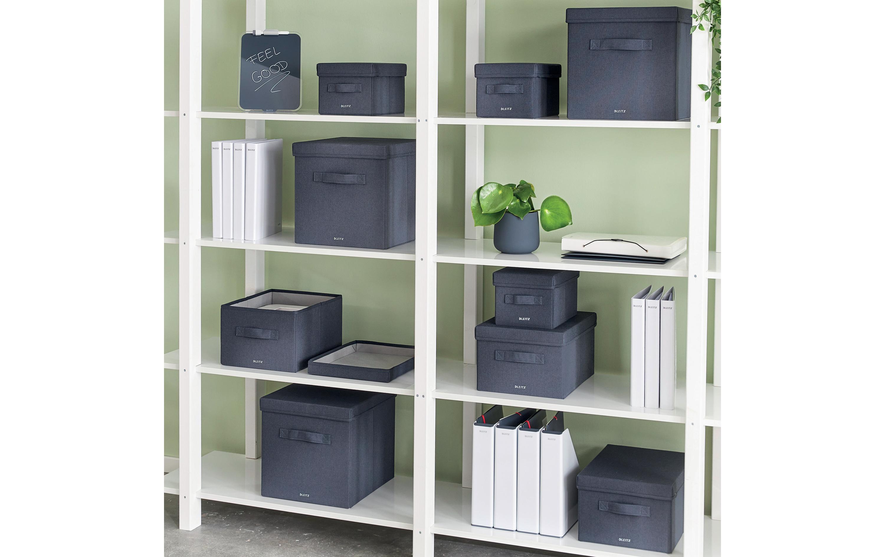 Leitz Faltbox Fabric Dunkelgrau/Grau, 2er Pack