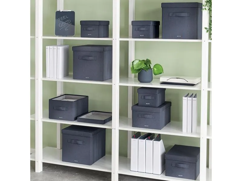 Leitz Faltbox Fabric Dunkelgrau, 2er Pack
