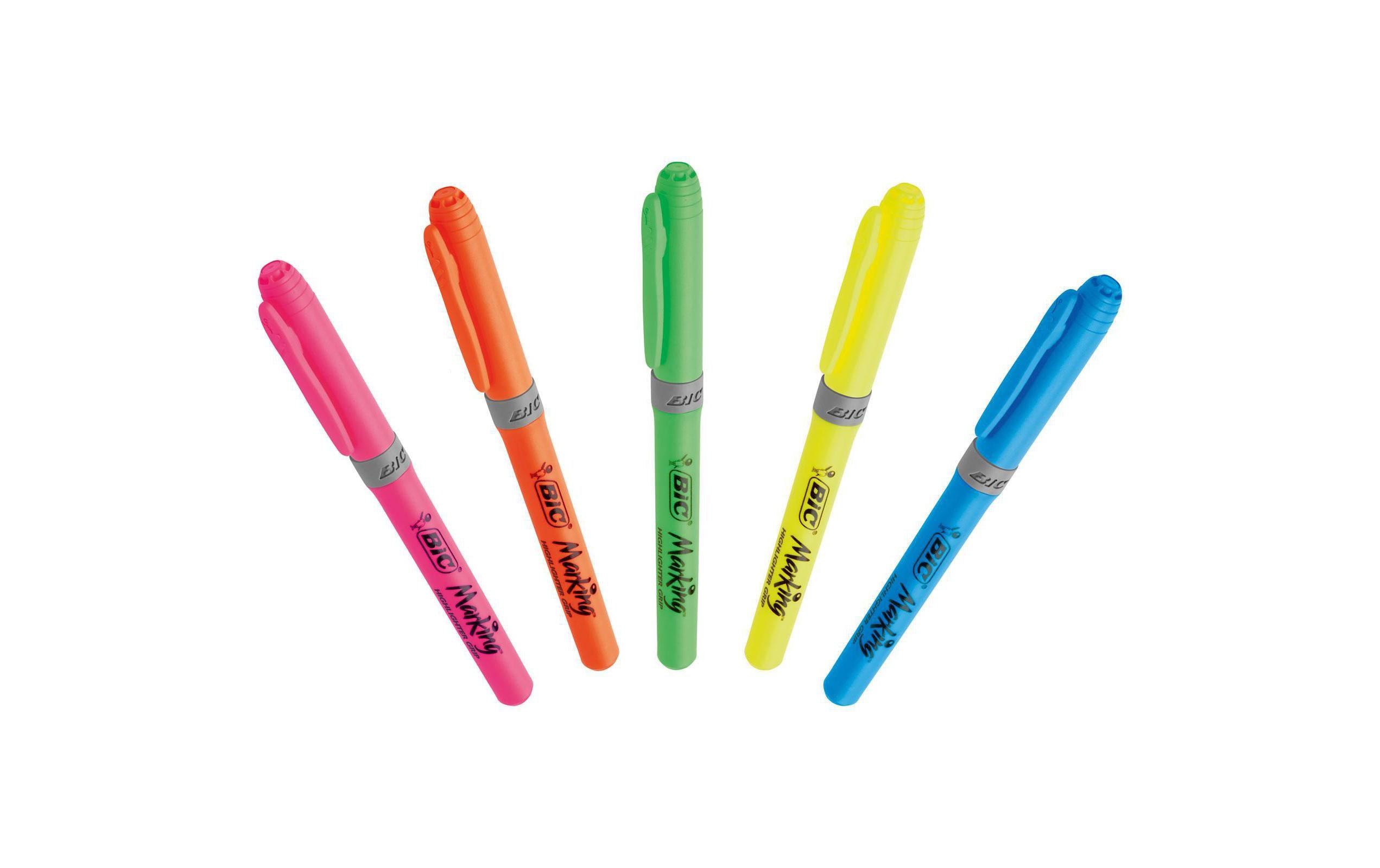 BIC Textmarker Highlighter Grip 5 Stück BIC Textmarker Highlighter Grip 5 Stück