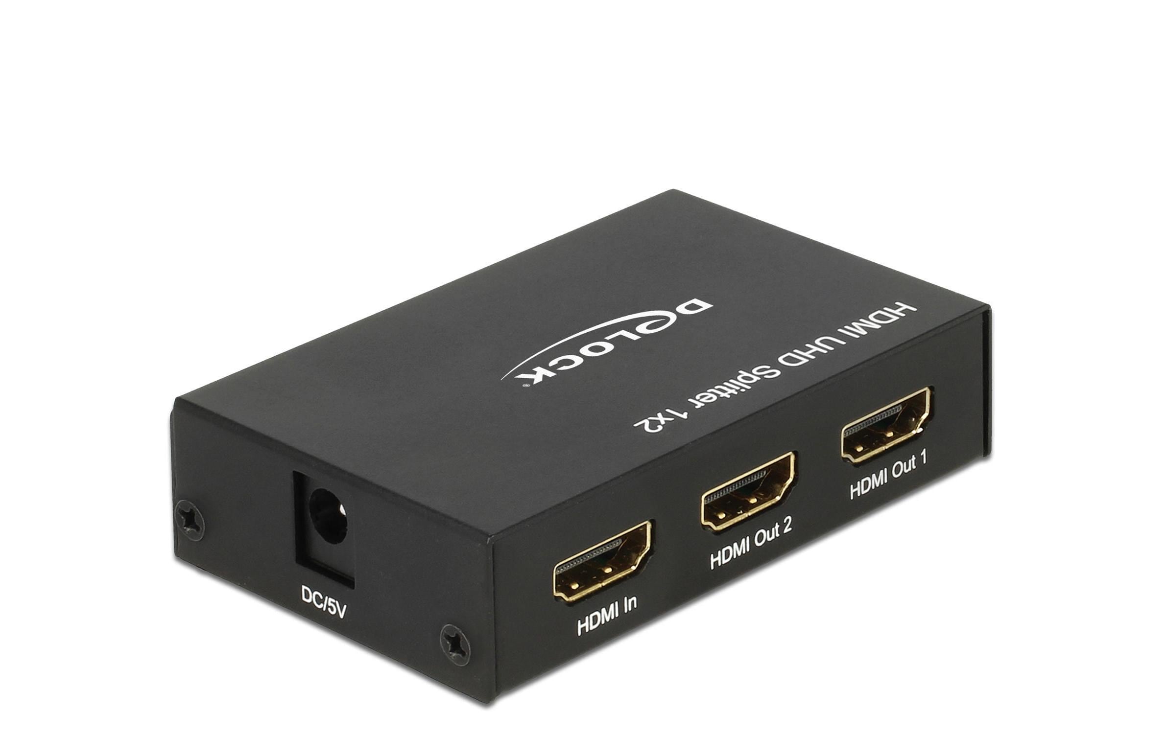 Delock 2-Port Signalsplitter HDMI – HDMI 4K/60Hz Delock 2-Port Signalsplitter HDMI – HDMI 4K/60Hz