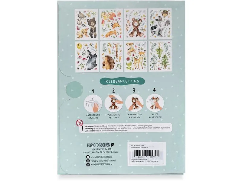 Papierdrachen Wandtattoo-Set Waldtiere Papierdrachen Wandtattoo-Set Waldtiere