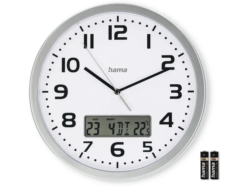 Hama Wanduhr Moorea Ø 30 cm, Silber Hama Wanduhr Moorea Ø 30 cm, Silber