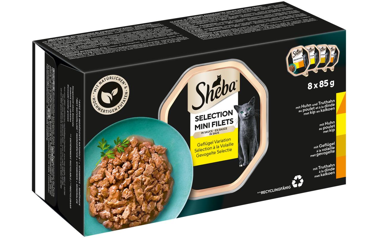 Sheba Nassfutter Selection Mini Filets Sauce Geflügel, 8 x 85g