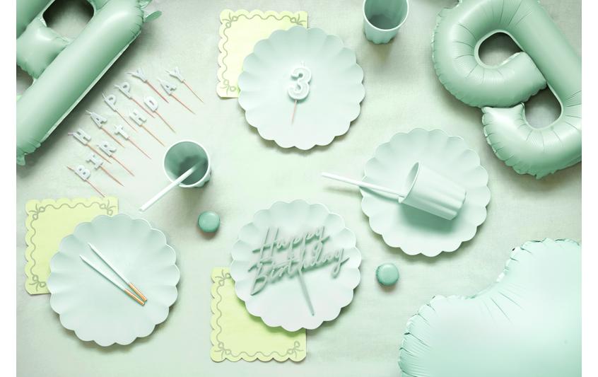 Partydeco Kerze Hellgrün, 14 cm, 12 Stück