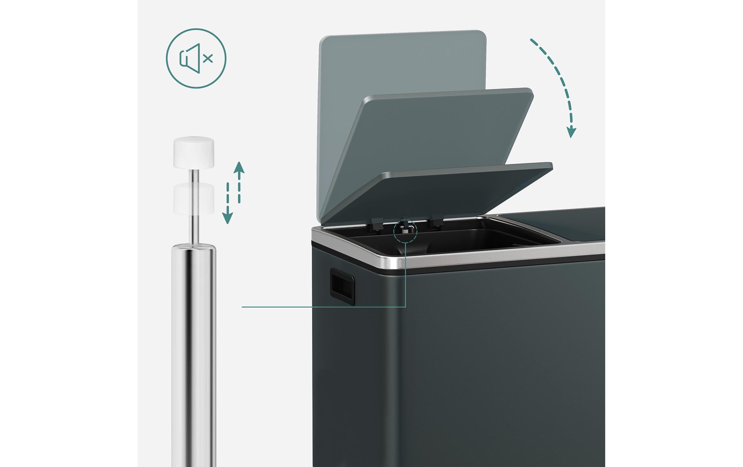 Songmics Abfalleimer 60 l, Grau