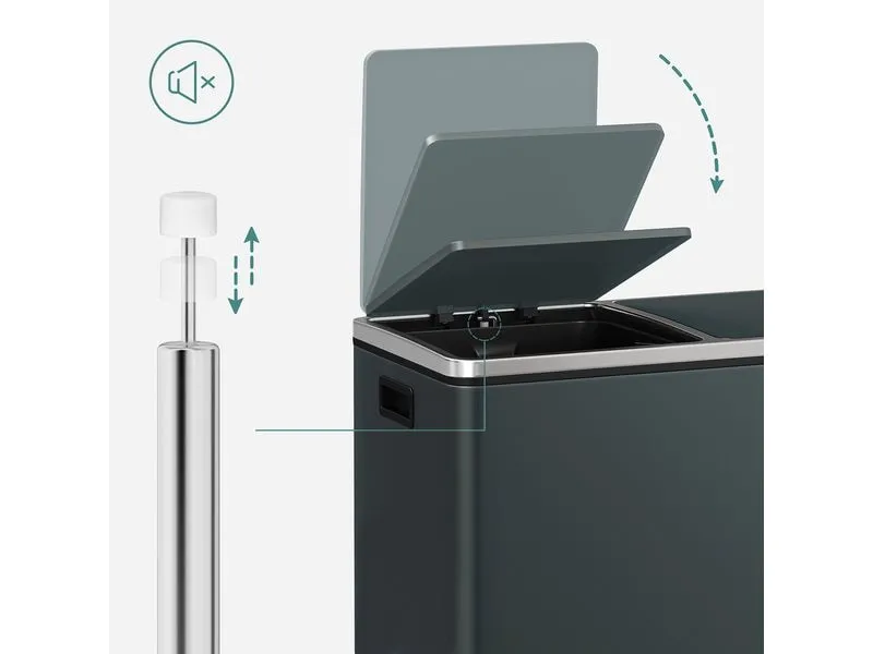 Songmics Abfalleimer 60 l, Grau