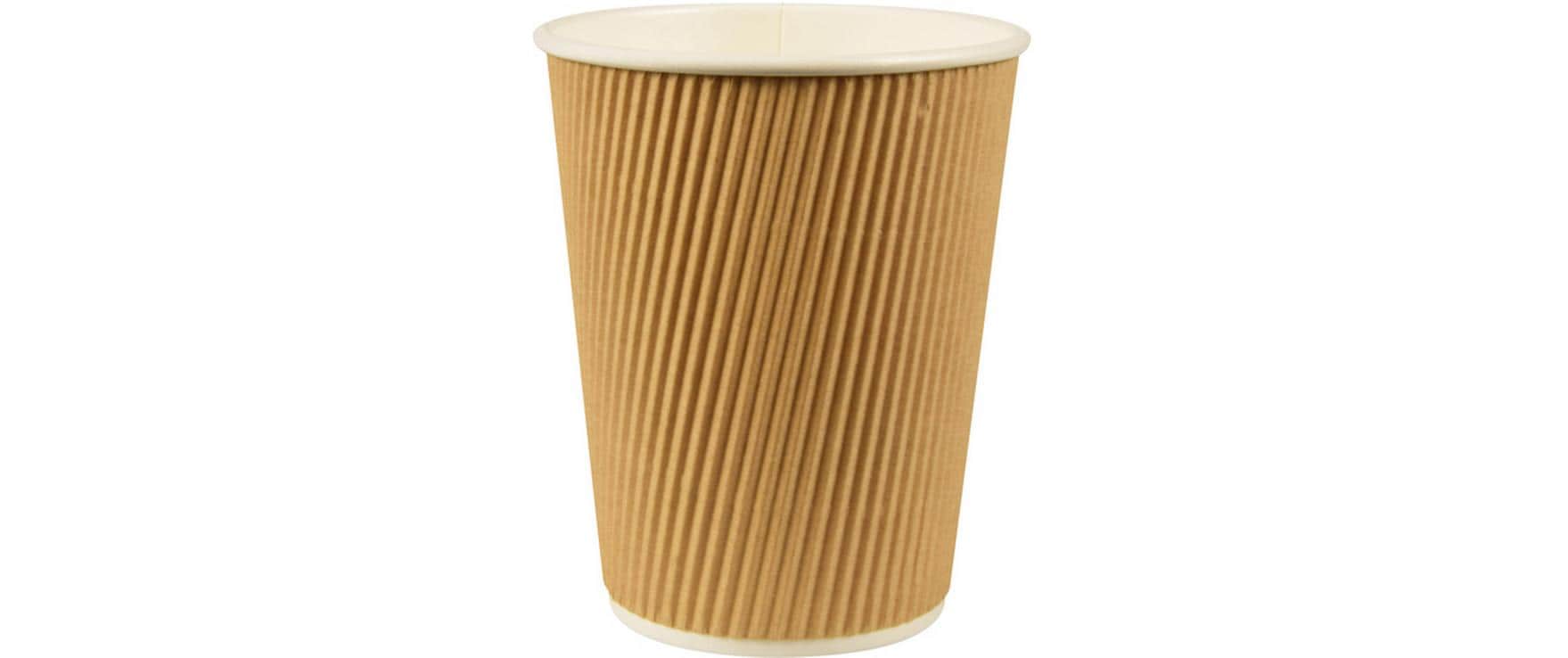 Papstar Einweg-Kaffeebecher Pappe Ripple Wall 1 dl 25 Stück