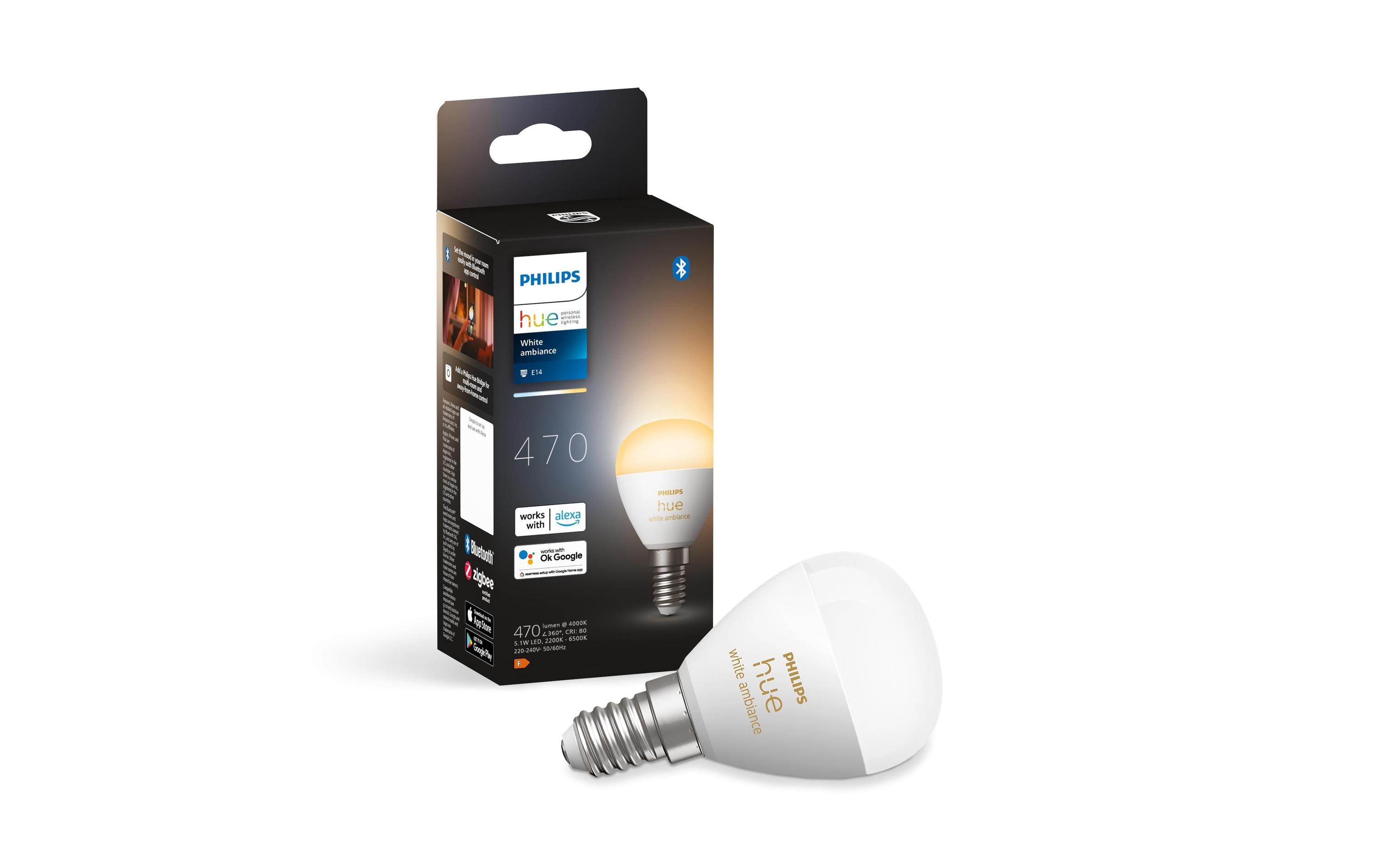 Philips Hue White Ambiance E14 Luster Tropfenform 470 lm