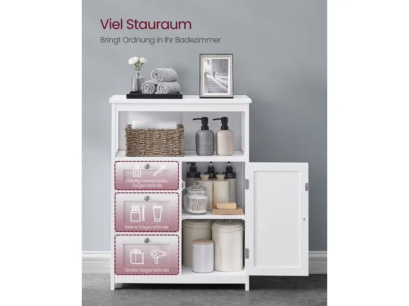 VASAGLE Kommode Floor Cabinet, MDF, 60 x 80 cm, Weiss VASAGLE Kommode Floor Cabinet, MDF, 60 x 80 cm, Weiss