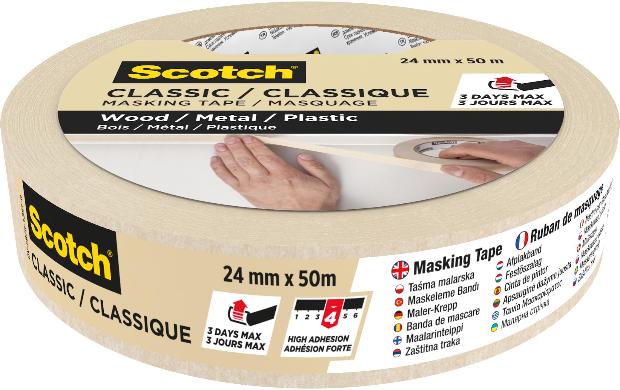 3M Malerabdeckband Scotch Classic 2450 24 mm x 50 m, Beige 3M Malerabdeckband Scotch Classic 2450 24 mm x 50 m, Beige