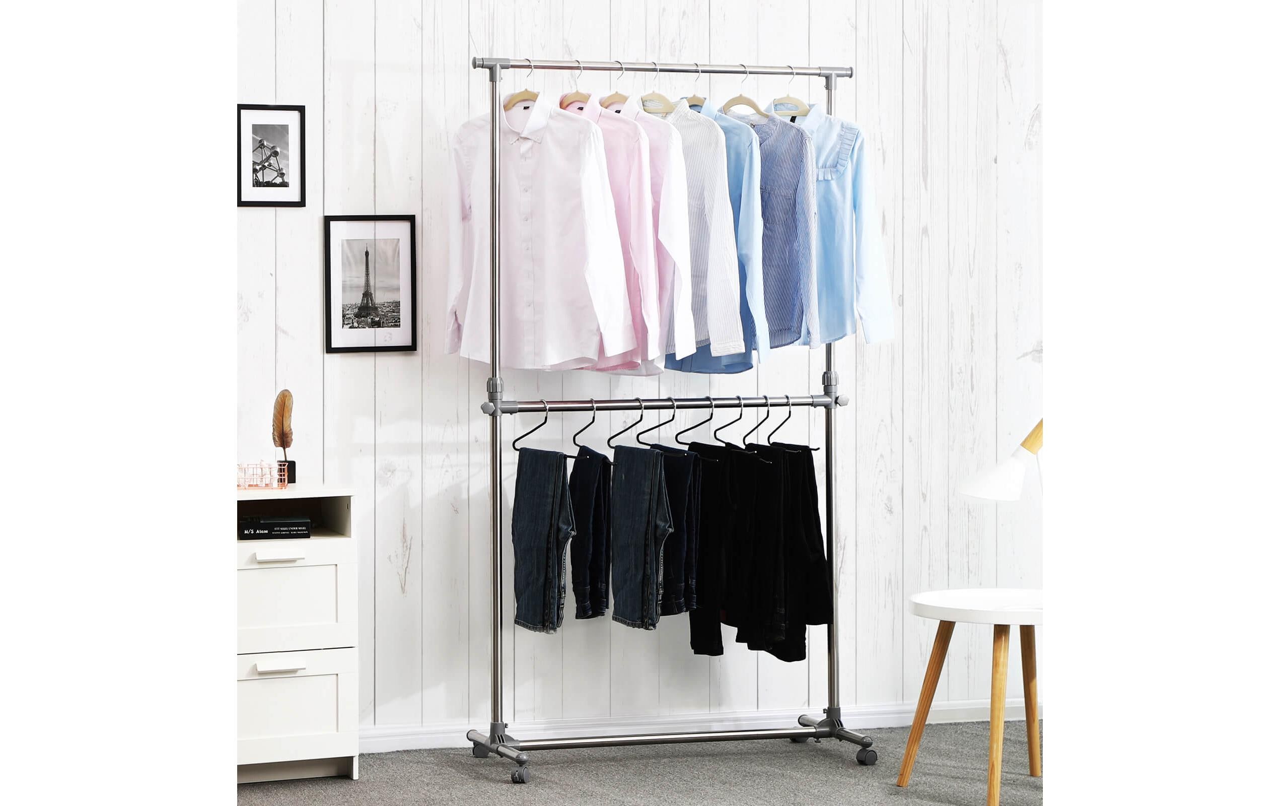 Songmics Garderobenständer 101 - 166 cm, Metall