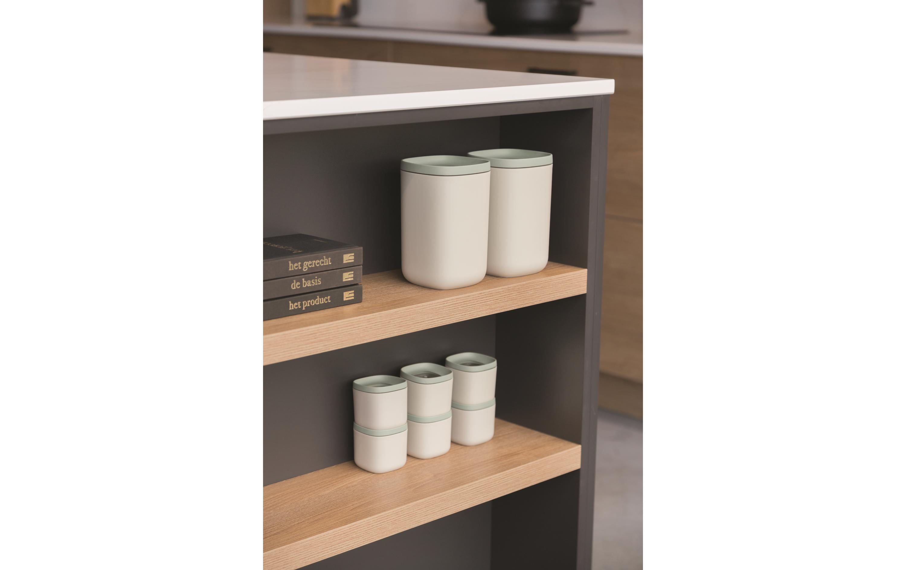 BergHOFF Vorratsbehälter Set Leo Balance 2-teilig, 1.3 l, Grau/Grün