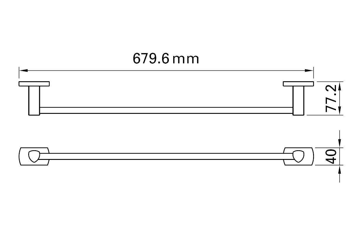 BIASCA Handtuchhalter 68 cm, schwarz matt BIASCA Handtuchhalter 68 cm, schwarz matt