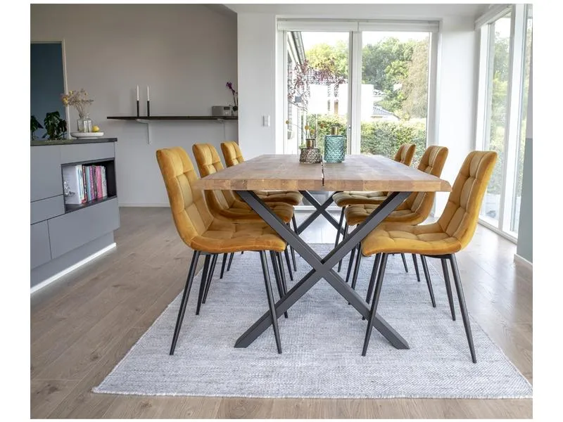 House Nordic Stuhl Middelfart 2 Stück, 86 x 55 cm, Schwarz/Senfgelb House Nordic Stuhl Middelfart 2 Stück, 86 x 55 cm, Schwarz/Senfgelb