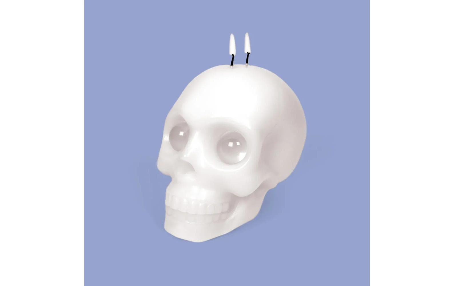 54Celsius Kerze Totenkopf 14 cm x 11.5 cm, Weiss