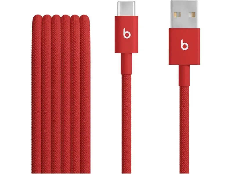 Apple Beats USB-A auf USB-C gewebtes Kabel, rot, 15W, 1.5 m Apple Beats USB-A auf USB-C gewebtes Kabel, rot, 15W, 1.5 m