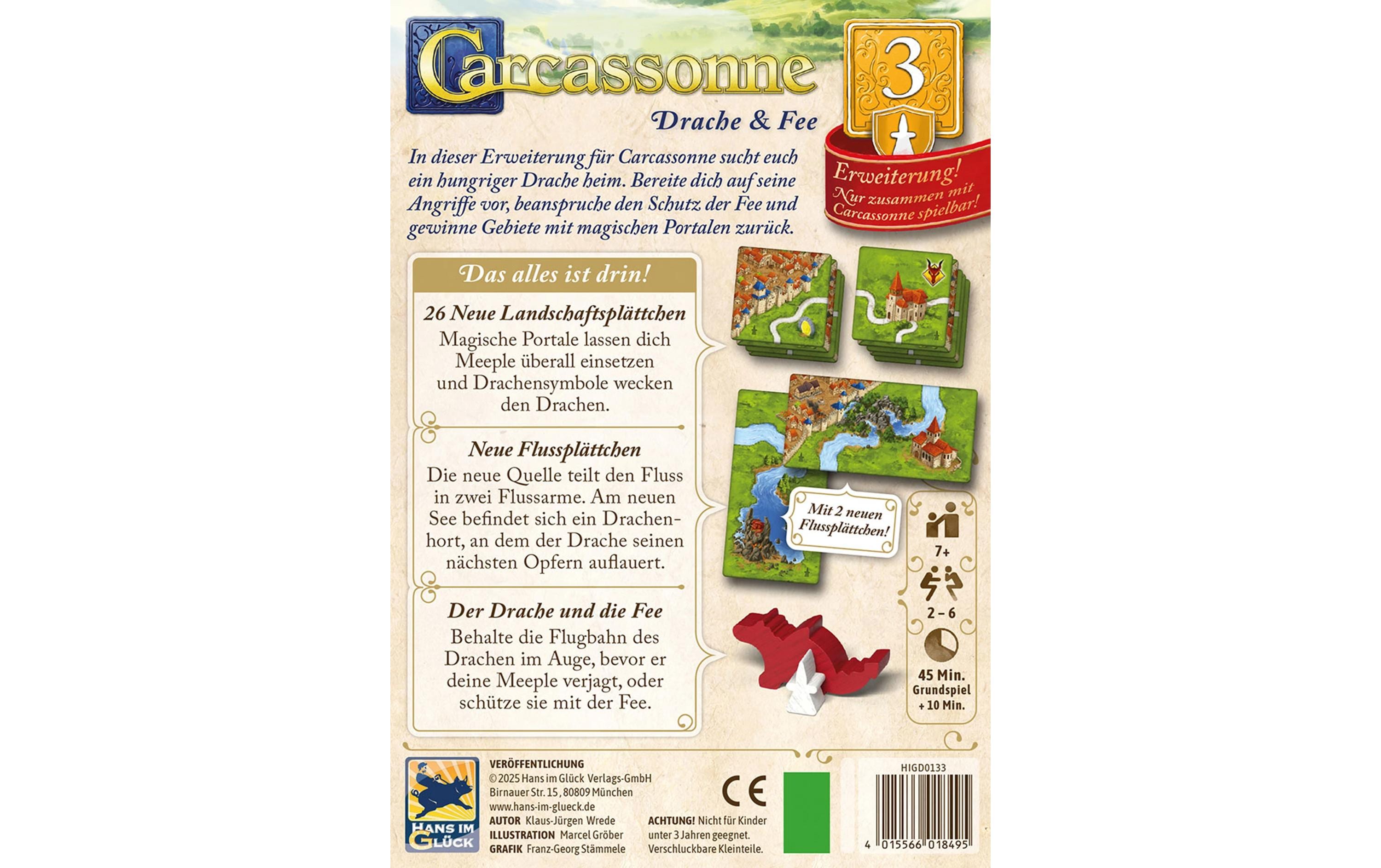 Hans im Glück Familienspiel Carcassonne Drache und Fee (d)