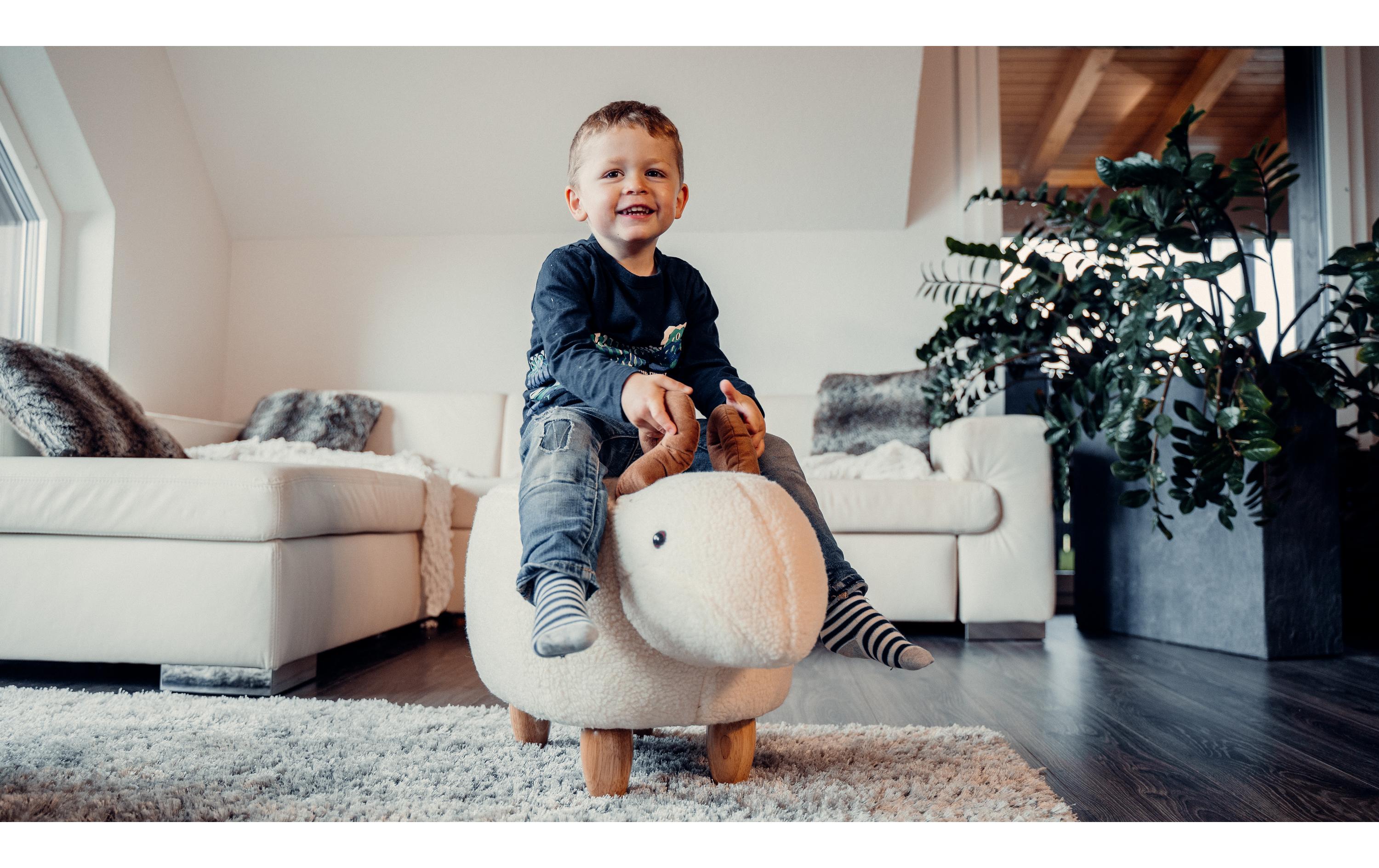 zoosy Kinderhocker Schaf Berta Weiss