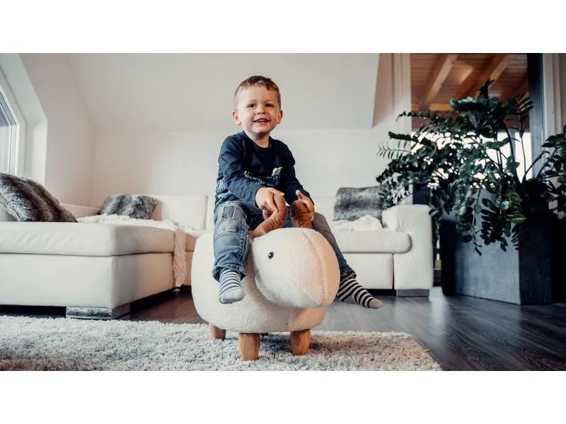 zoosy Kinderhocker Schaf Berta Weiss