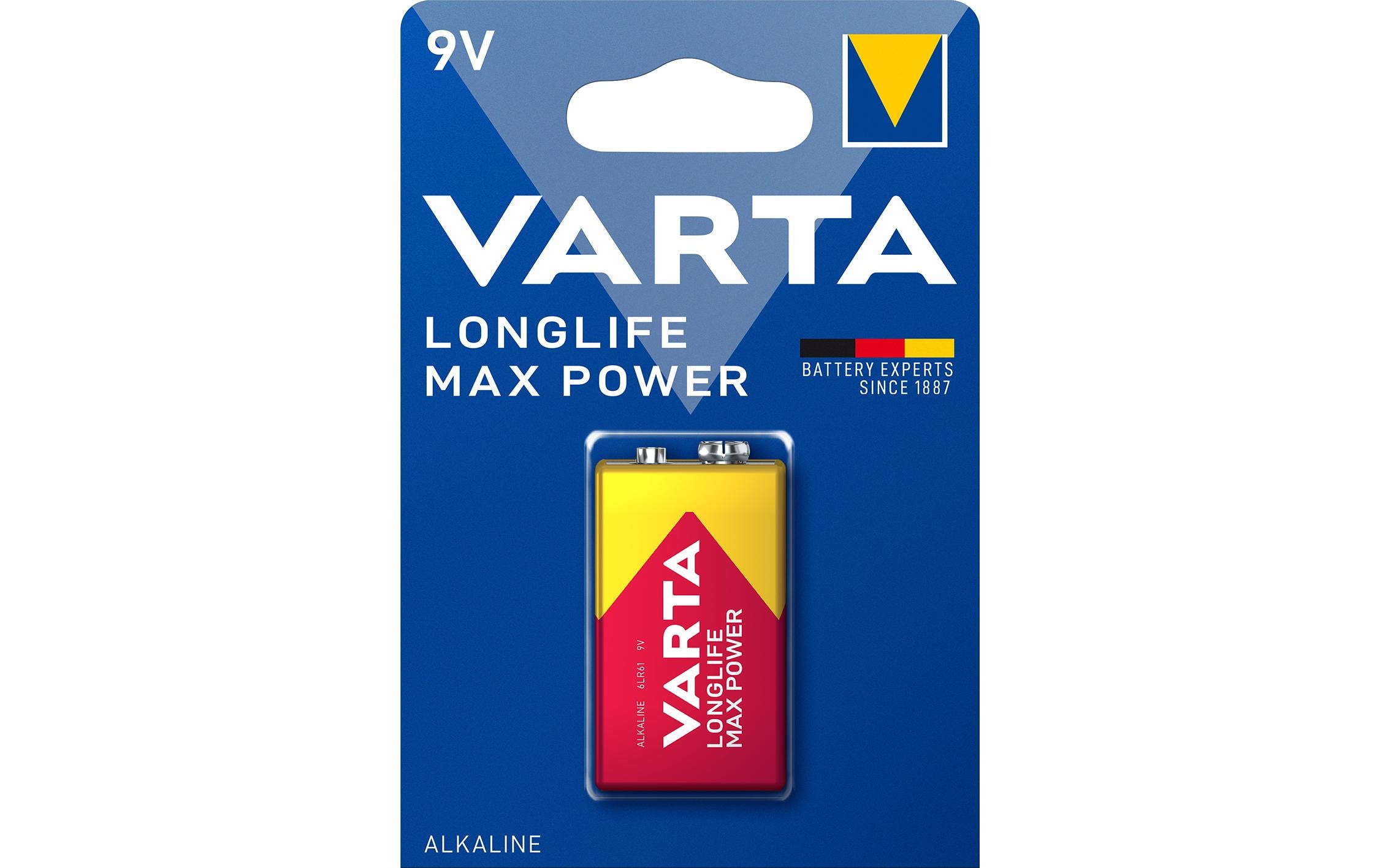 Varta Batterie Longlife Max Power 9 V 1 Stück