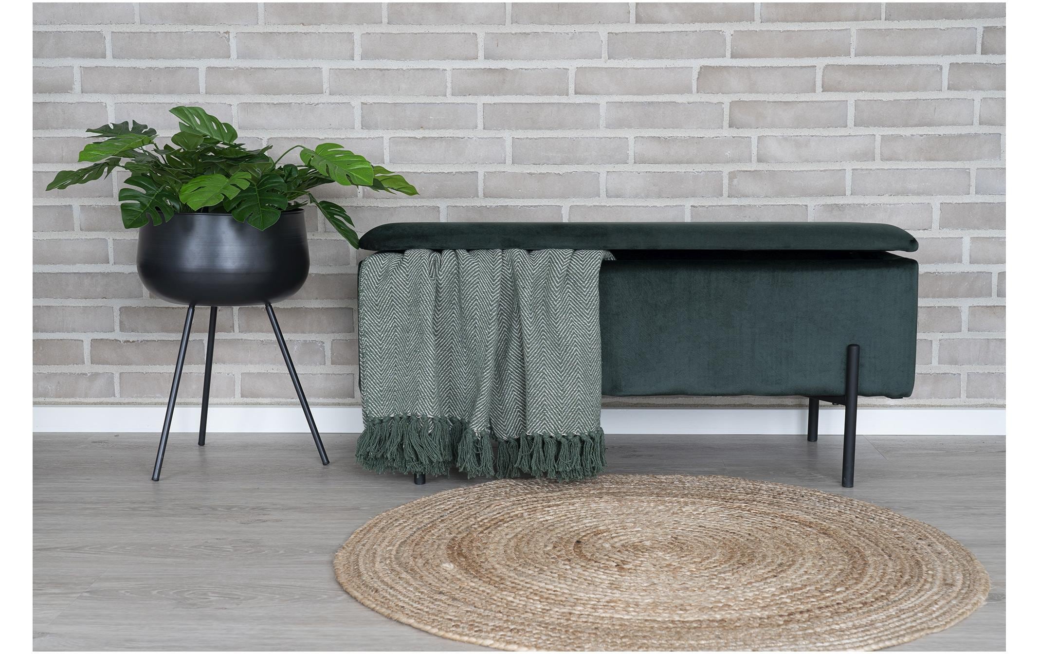 House Nordic Sitztruhe Watford 36.5 x 95 x 46 cm, Dunkelgrün