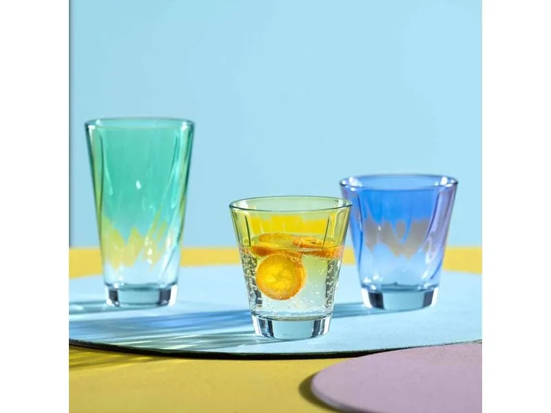 Leonardo Trinkglas Twist 215 ml, 4 Stück, Blau
