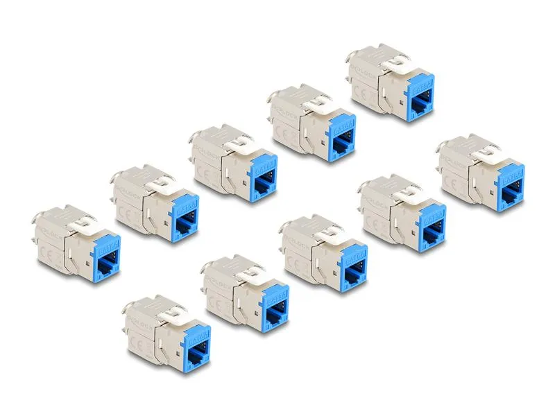 Delock Keystone-Modul RJ45 zu LSA Cat.6A Blau, 10 Stück