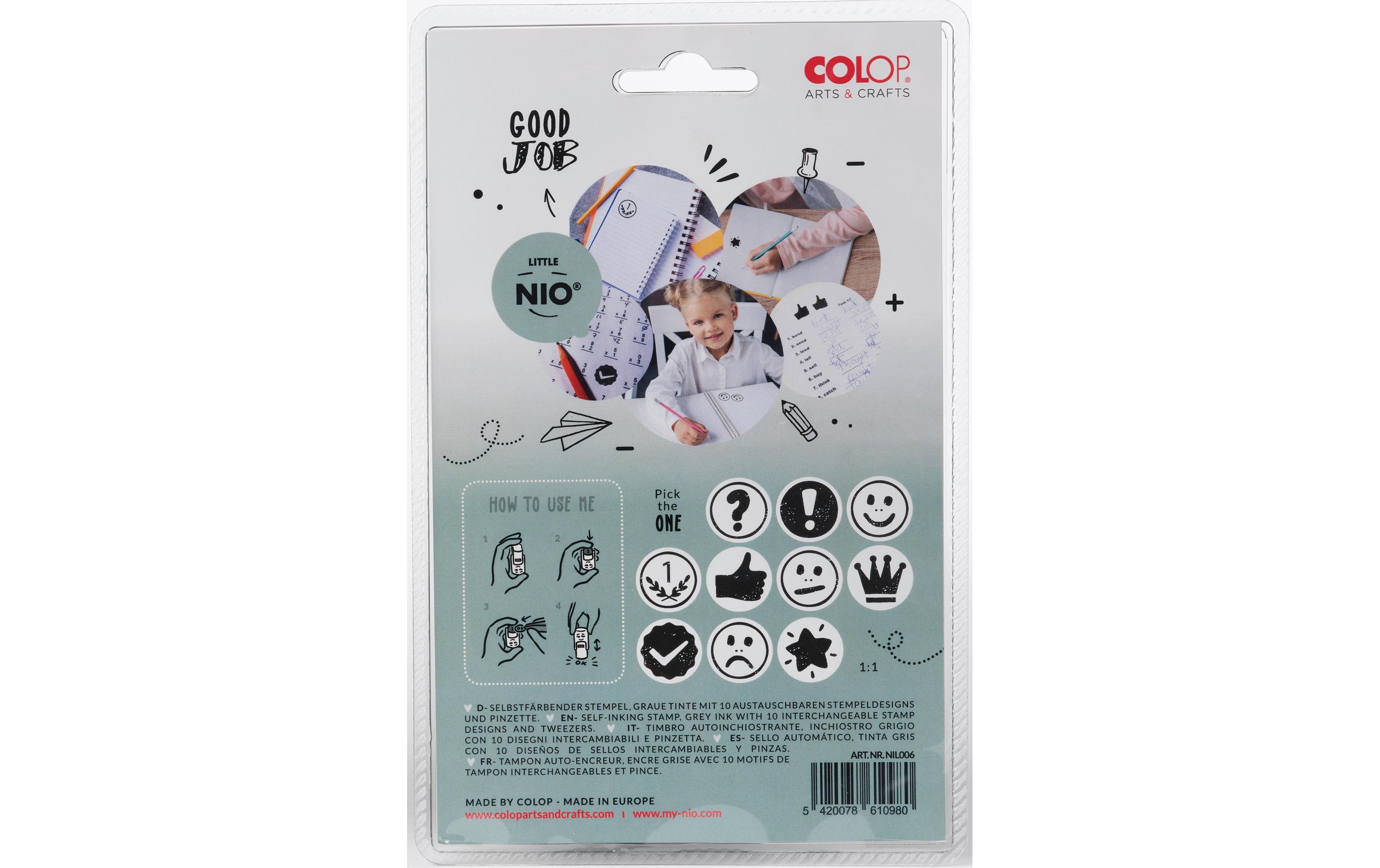 Colop Nio Stempelset Little Nio Set Lehrer, 10-teilig